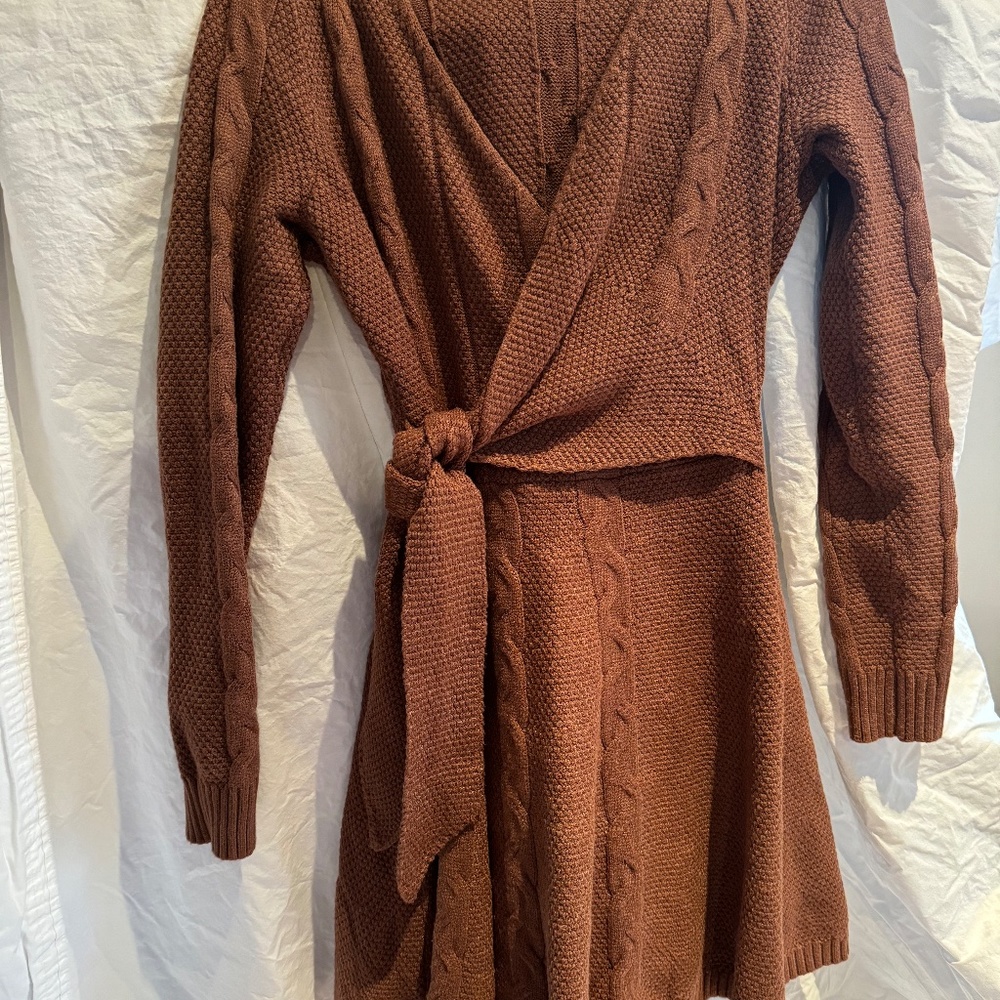 ANTHROPOLOGIE Greylin Brown Wrap Sweater Dress